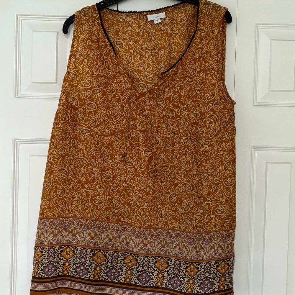 J Jill boho sleeveless shirt Large